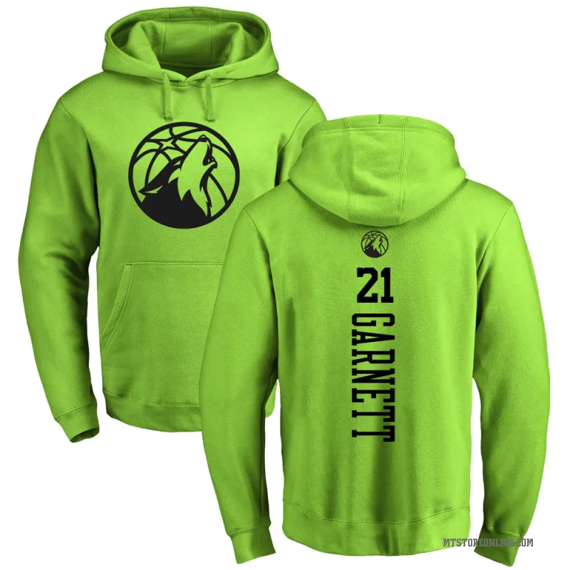 Kevin Garnett Men's Green Minnesota Timberwolves Branded Neon One Color Backer Pullover Hoodie