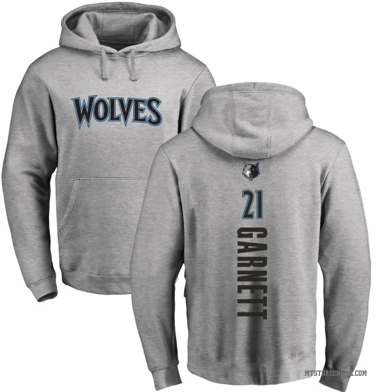 Kevin Garnett Men's Minnesota Timberwolves Branded Ash Backer Pullover Hoodie