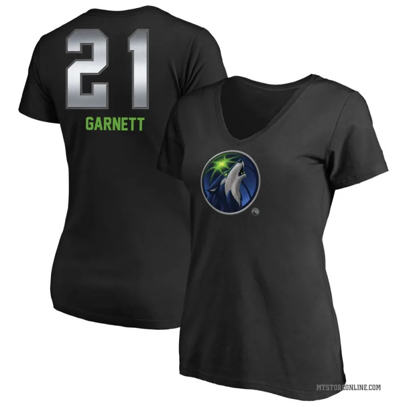 Kevin Garnett Women's Black Minnesota Timberwolves Midnight Mascot T-Shirt