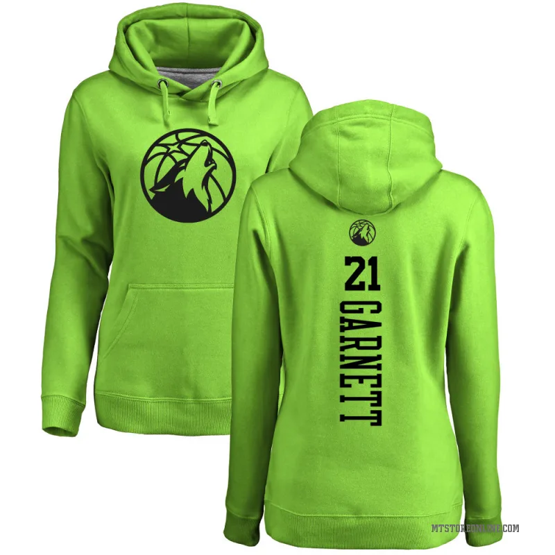 Kevin Garnett Women's Green Minnesota Timberwolves Branded Neon One Color Backer Pullover Hoodie