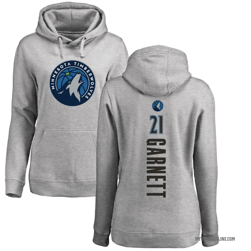 Kevin Garnett Women's Minnesota Timberwolves Branded Ash Backer Pullover Hoodie